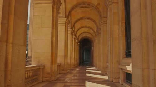 Path Under Columns Of Magnificent Architectural Structure