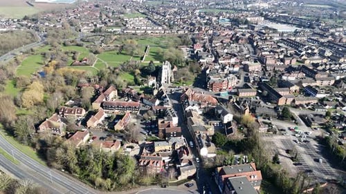 Waltham Abbey town Essex UK drone,aerial