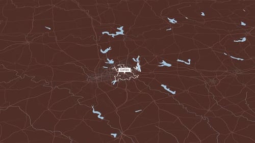 Rotating Map Of Dallas City, USA