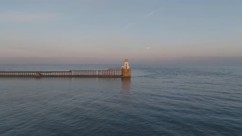 Blyth Lighthouse and Moonrise Harmony