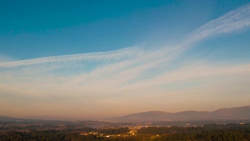 Sunset over the Minho valley, on the border between Galiza and Portugal