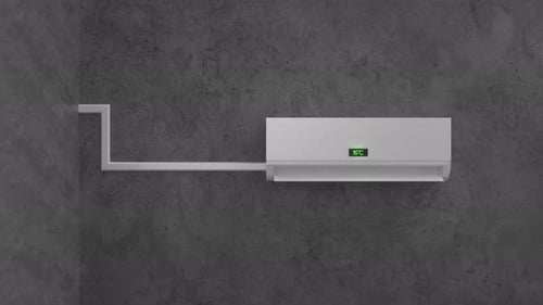 3D Rendered Animation of Air Conditioner System Pipe Installation