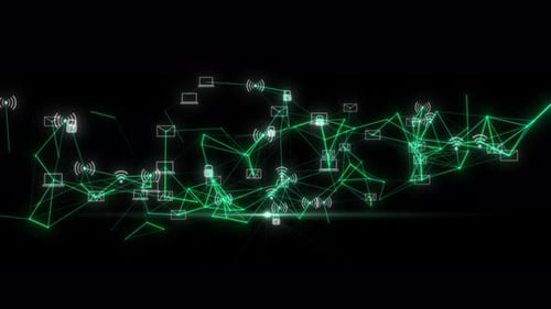 Connexion Plexus se déplaçant avec, Wifi, galerie, icône Hotspot Gmail, animation abstraite