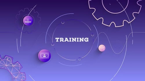 Training and Education Icons Animated with Modern Geometric Motion