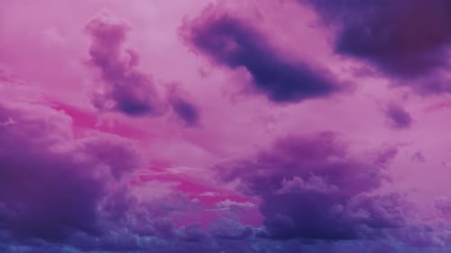 Dreamy Skyscape with Pink and Purple Clouds