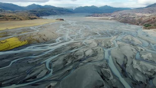 Glacier River in Iceland Nature Water Pattern Natural Art Concept Beautiful Magical Aerial Landscape