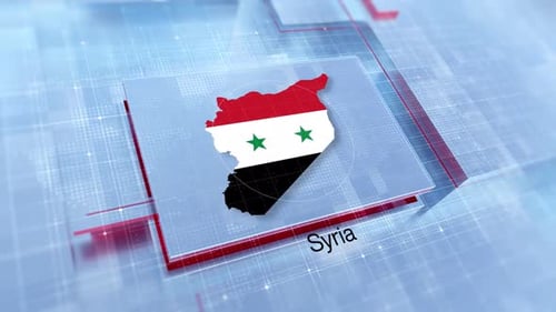Animated Syria Map with Flag in Modern Tech Interface