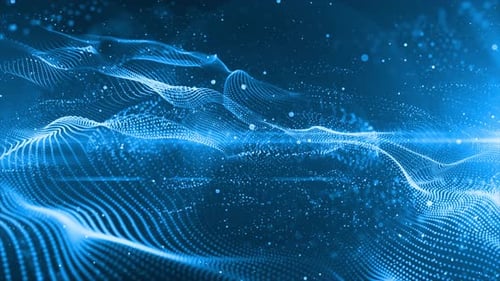 Partículas azuis claras Wave Flow Looped V5