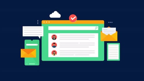 Exportação da lista de contatos. Entrega segura de e-mail para usuários finais