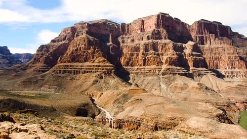 Landscape And Nature Concept - View Of Grand Canyon Cliffs And Colorado River