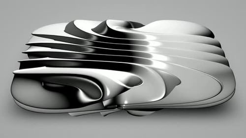 Abstract Metallic Flowing Object Animation