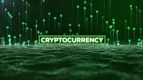 Matrix-Binärcode und Kryptowährung Word 4K