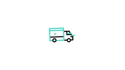 Flat Design Delivery Truck Icon Simple Animation