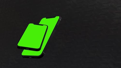 Smartphone with green screen animation