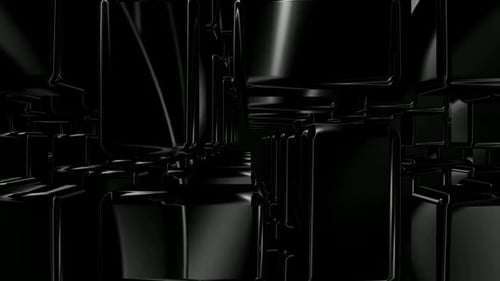 Background with a Tunnel of Black Figures, 3D Render, Shapes, Exclusive, Reflection