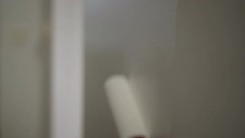 Hand Painting Interior Wall with Paint Roller