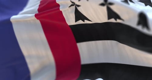 Realistic Fabric Waving Flag of Brittany