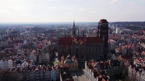 Aerial View of Gdansk City in Poland