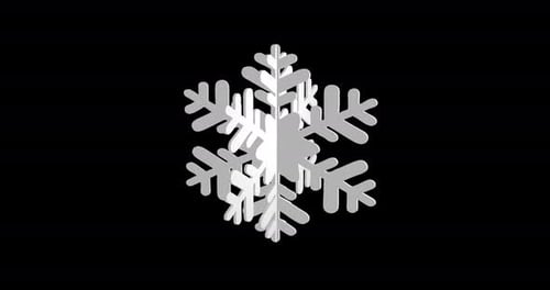 Spinning 3d Snowflake with Alpha Channel