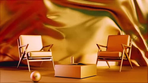 Golden elegance flowing with modern furniture design and luxury vibes
