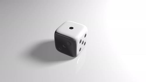 3D Dice Rolling e cai com o número 1