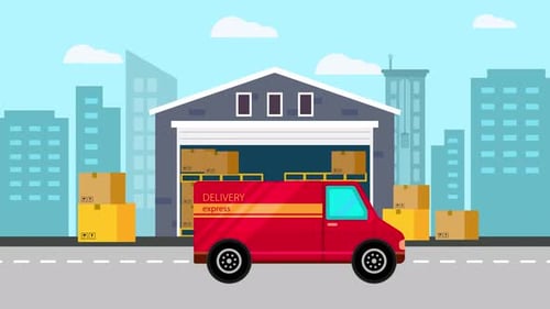Express Delivery Logistics Flat Design Animation