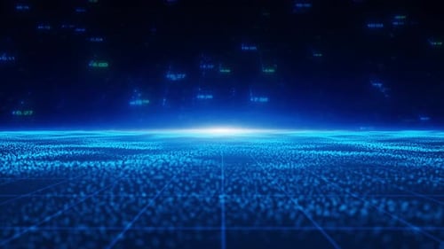 Glowing Futuristic Digital Network Loop