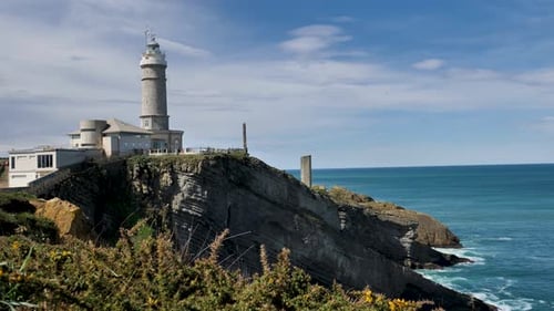Lighthouse Ocean Coast Beach-Landscape 4K