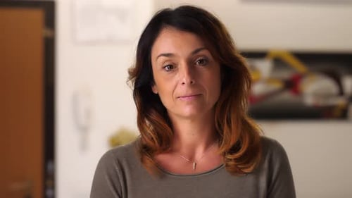 Close Up Portrait of a Woman with Brown Hair