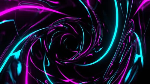 Cyan And Pink Tunnel Of Colored Neons Background Vj Loop In HD
