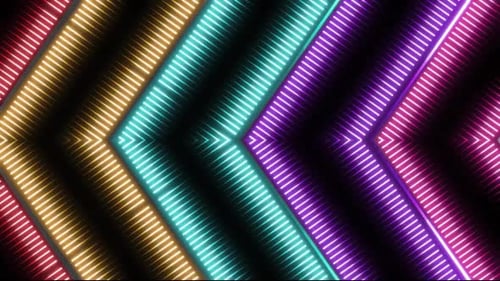 Pulsating Neon Chevron Abstract Background Loop