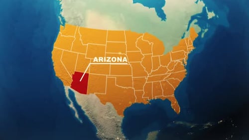 Earth Globe Zoom to US Map State Highlight