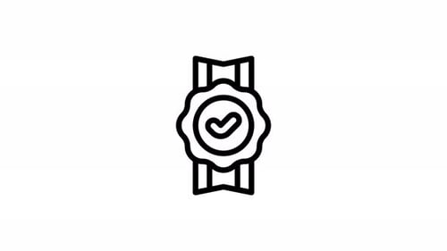Minimalist Animated Badge with Checkmark Approval Icon