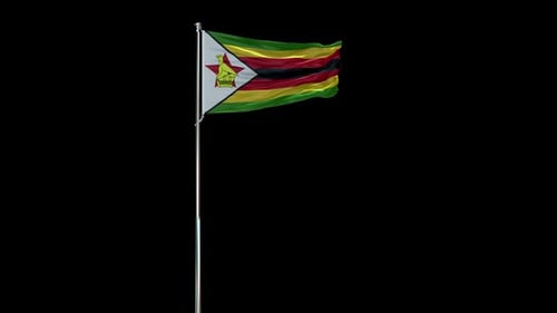 Realistic Waving Flag of Zimbabwe Animation