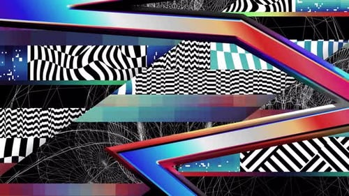 Glitch Zigzag Collage Loop 4k