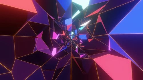 3D-Render-VJ-Projektion, Spiegeleffekt, Endlosschleife. Visuelles Konzept für Ihre Musikperformance