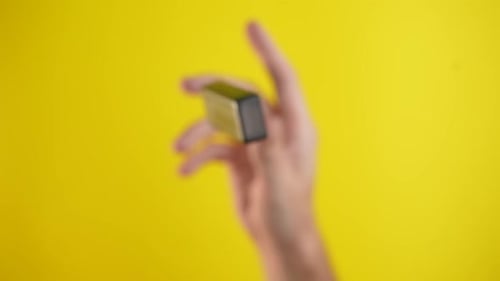 USB Stick on Yellow Background