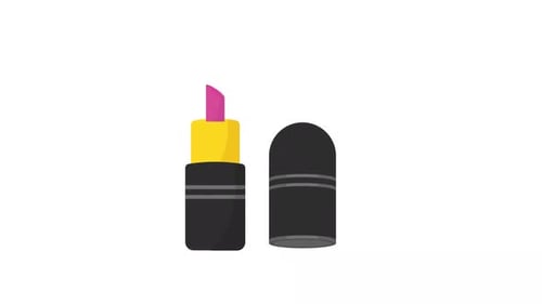 Flat Design Lipstick Icon Reveals and Closes