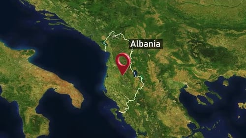 Albania Country Zoom from Space to Earth