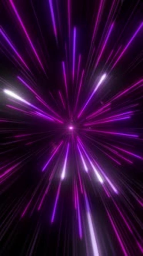 Neon Purple and White Light Speed Warp Tunnel Loop