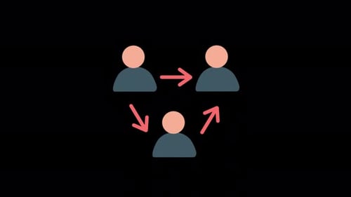 Flat Design Animated People Connection Network Icons