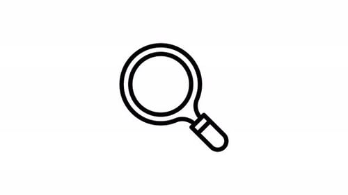 Magnifying Glass – Line Animated Icon – Alpha Channel – 4K