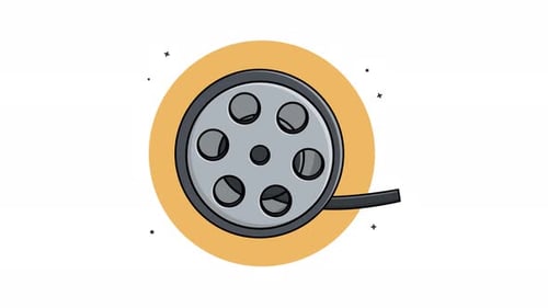 4k Film Reel Circle. Film Equipment Concept Animation Video