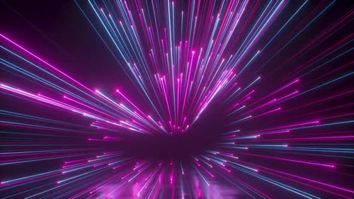 Futuristic Digital Countdown with Glowing Neon Light Lines