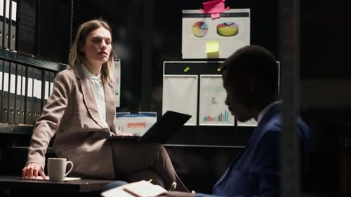 Business Meeting Between Colleagues in an Office