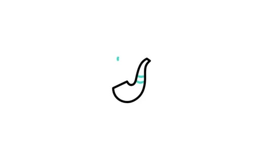 Animated Line Art Icon of a Smoking Pipe