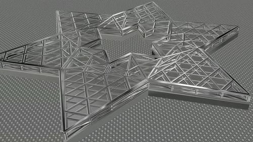 Rotating 3D Geometric Metallic Six-Pointed Star Animation