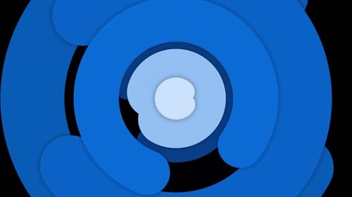 Modern blue circle frames transition
