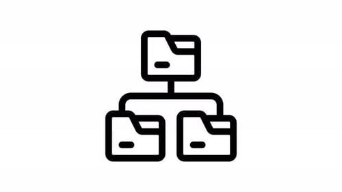 Minimalist Animated Folder Hierarchy Icon