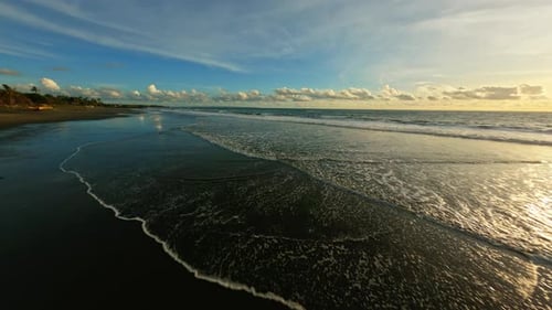Flying Over the Waves in the Ocean
